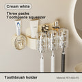 UFORU Bear Toothbrush Holder with Automatic Toothpaste Dispenser & Mouthwash Cup Rack