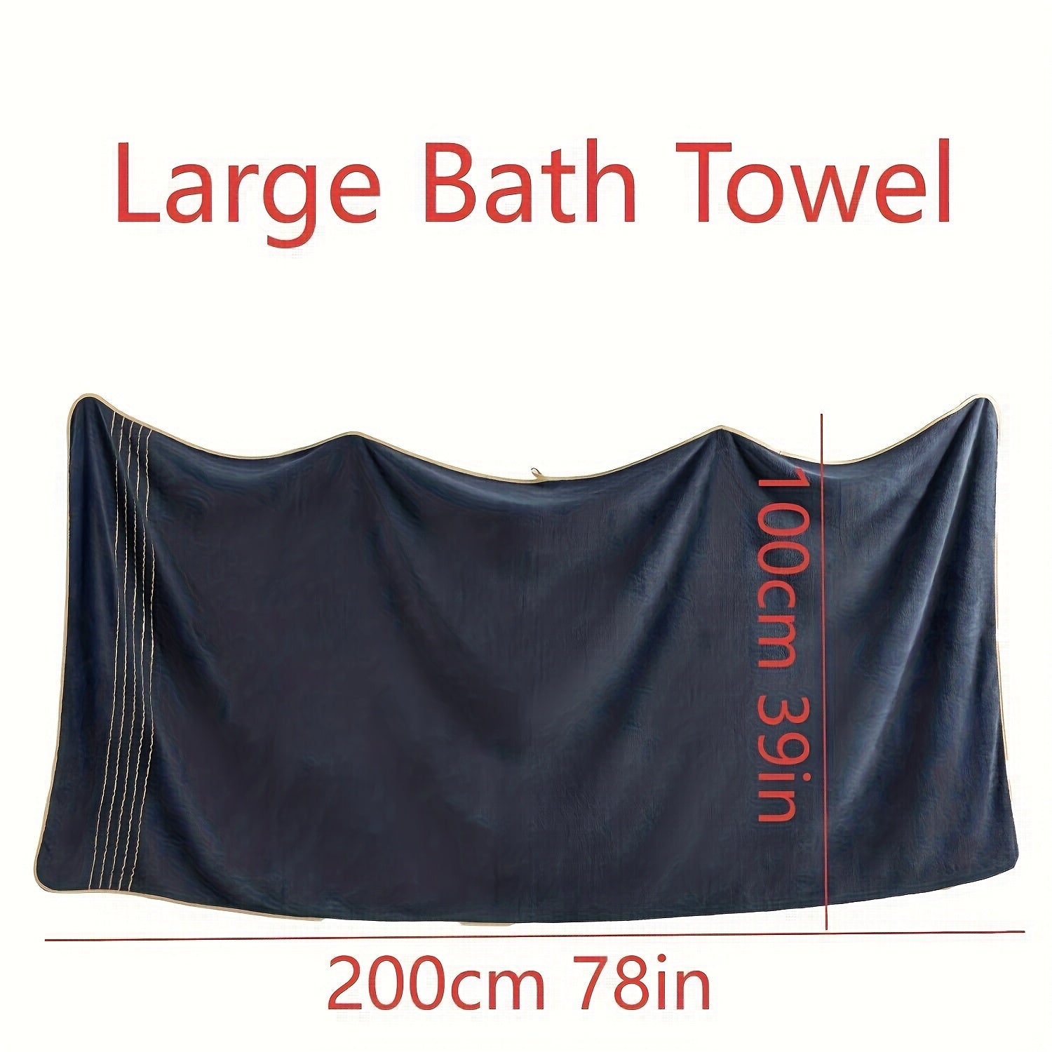 3pcs Extra Large Coral Bath Towel Set for Adults, 39.37x78.74inch, Soft, Absorbent