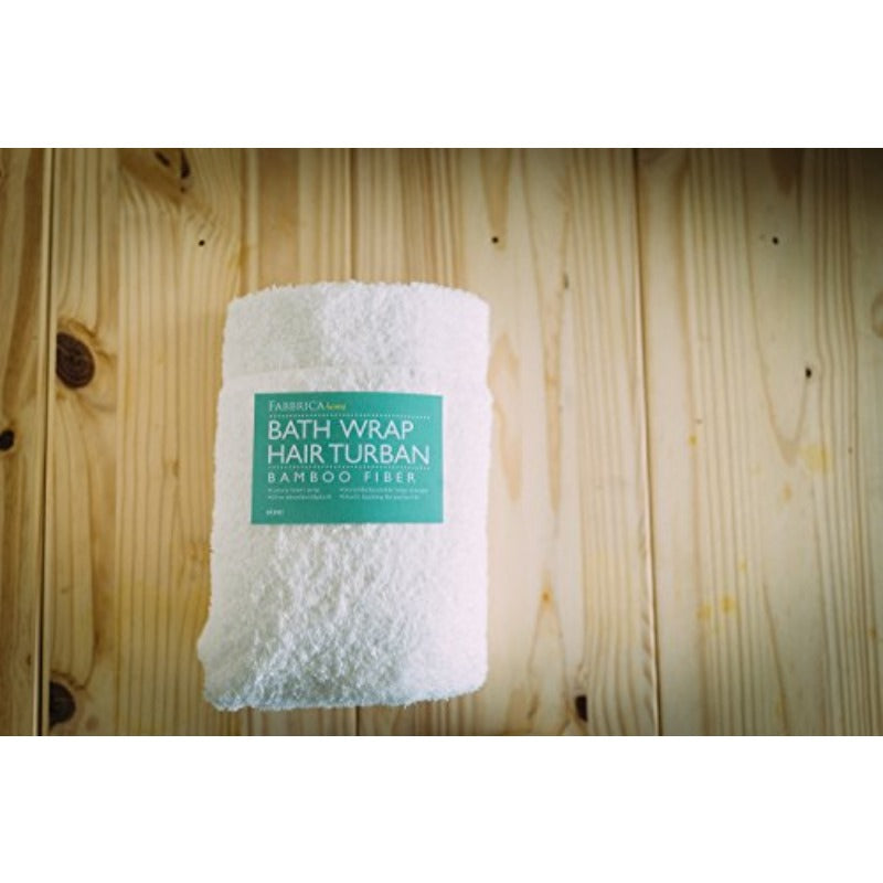 Super Absorbent Quick Dry Spa Bath Wrap Shower Skirt and Hair Drying Turban - 2pcs Set One-Size White