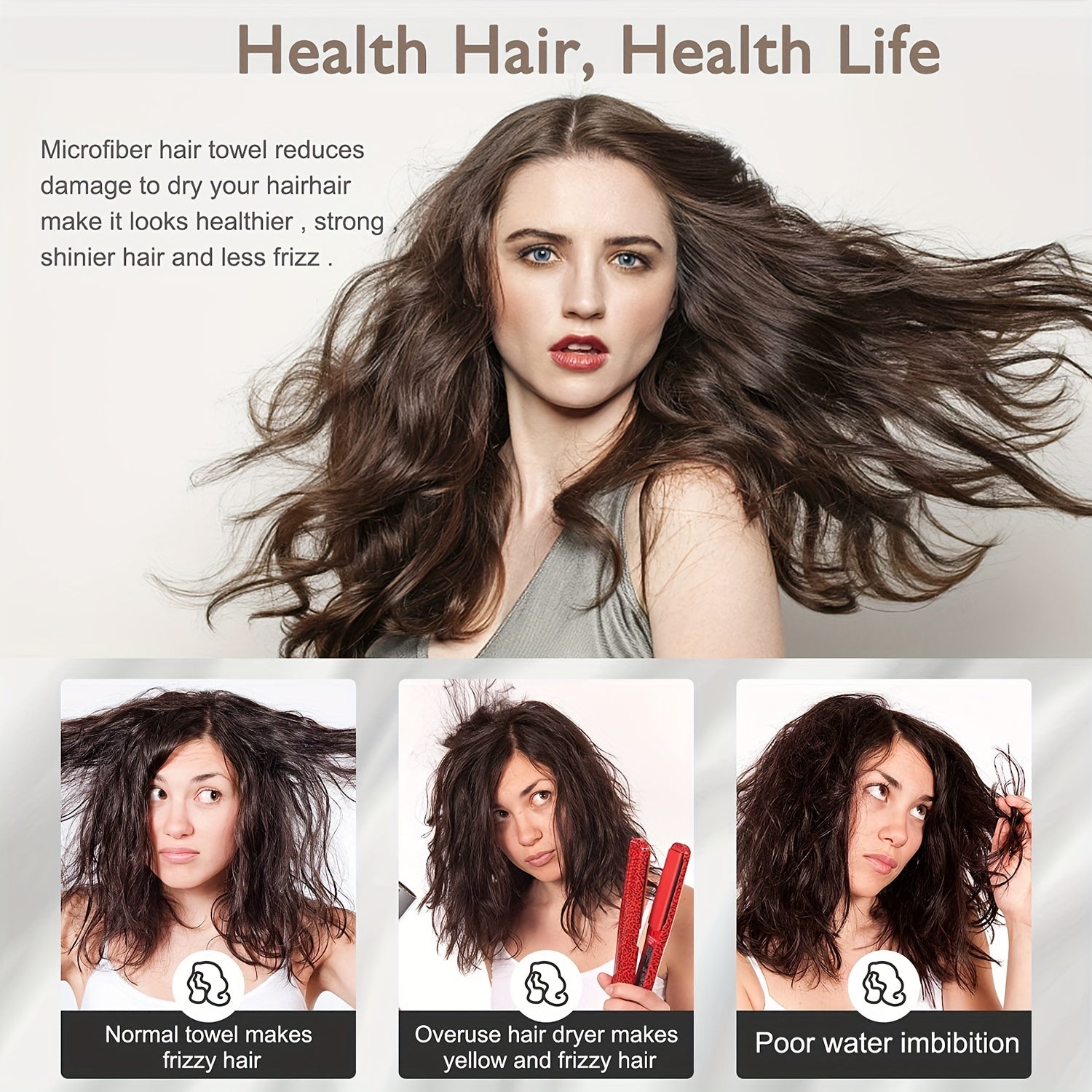 Super Absorbent Quick-Dry Soft Hair Drying Cap for Curly Wet Hair & Sensitive Scalp Care