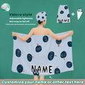 Customizable Printed Bathrobe and Hair Drying Cap | Soft Absorbent Microfiber