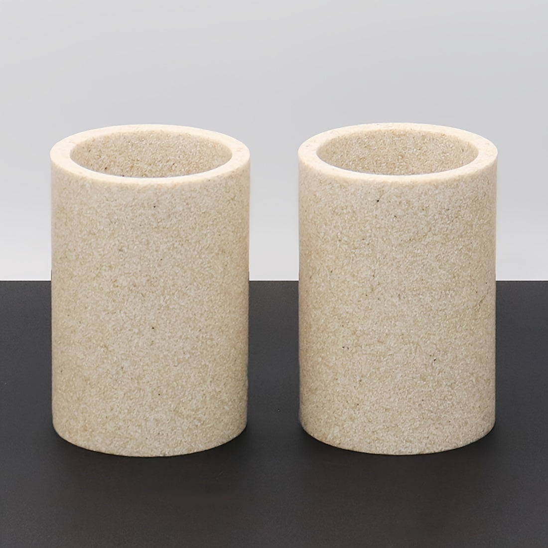 Artificial Sandstone Series Mouthwash Cup, Glass with Toothbrush Holder for Bathroom Storage - Portable Dental Care Set