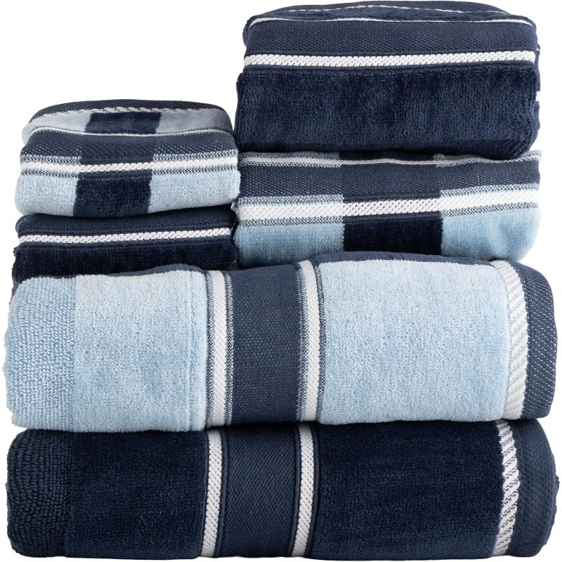 Lavish Home 6pcs Luxury Bath Towel Set - 525 GSM 100% Bath Sheets, Hand Towels & Washcloths (2 Each)