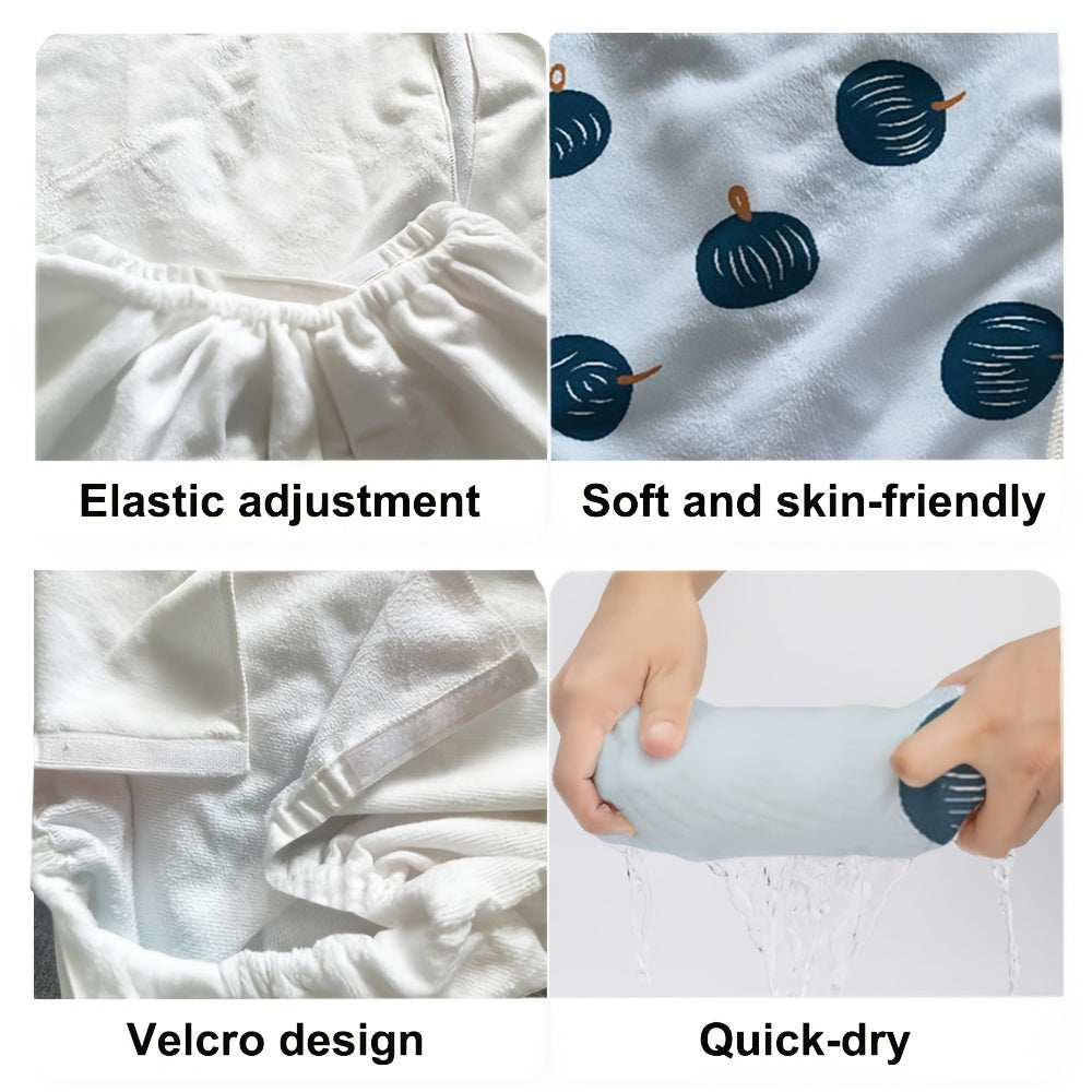 Customizable Printed Bathrobe and Hair Drying Cap | Soft Absorbent Microfiber
