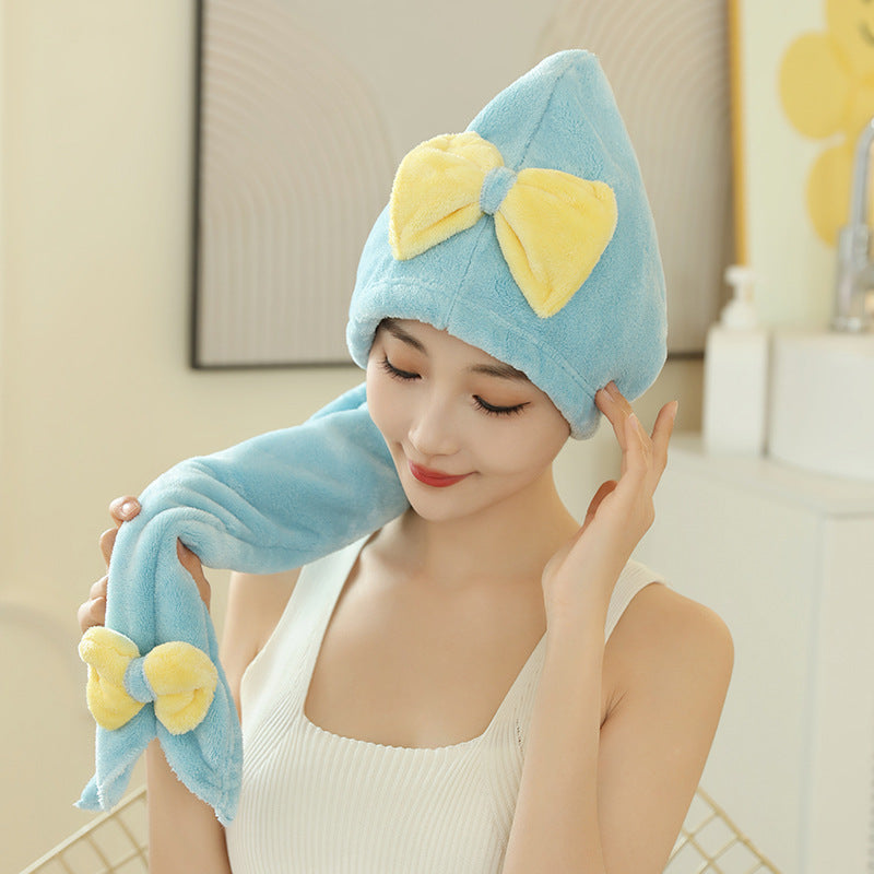 Butterfly Tail Hair Drying Cap | Absorbent and Breathable Nano Velvet, Soft and Cute, Contemporary Style Headscarf