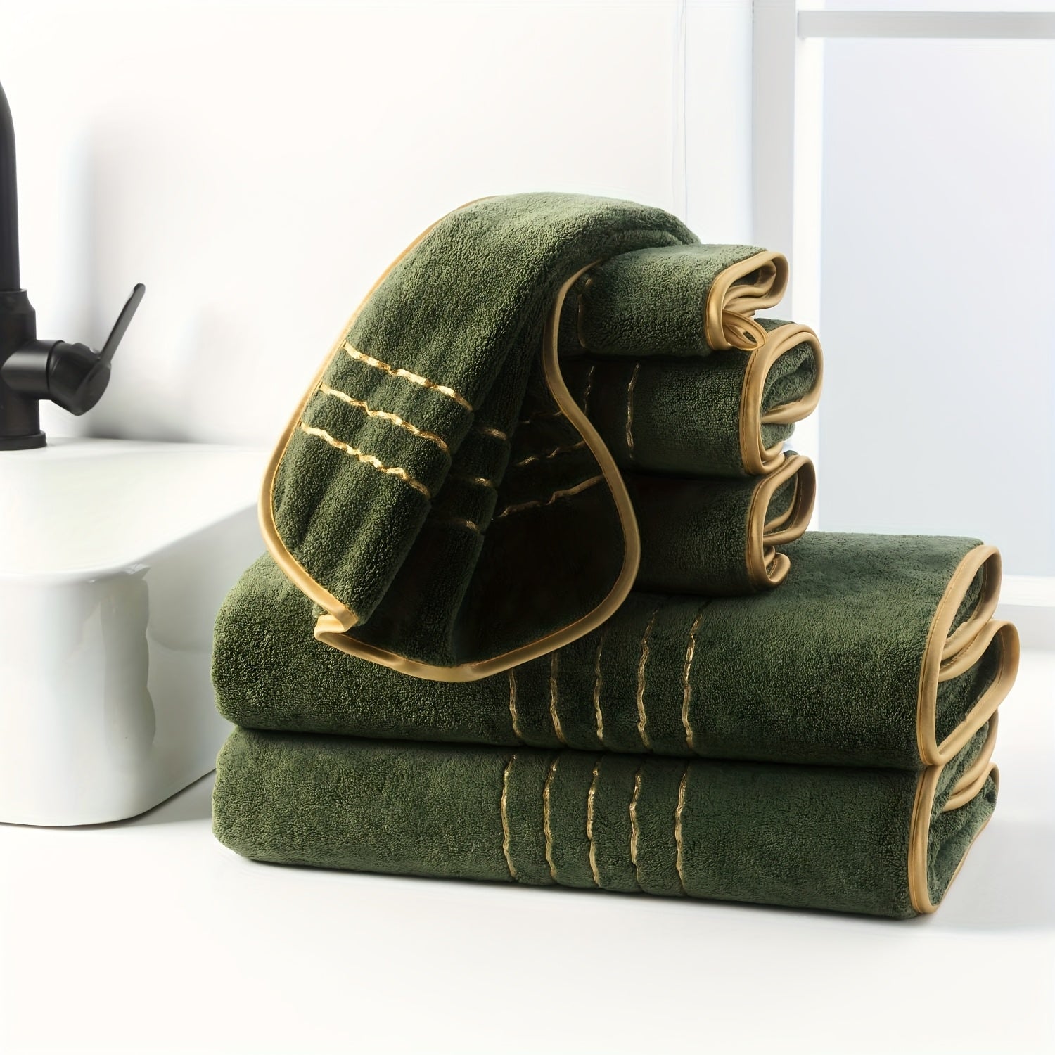 3pcs Extra Large Coral Bath Towel Set for Adults, 39.37x78.74inch, Soft, Absorbent