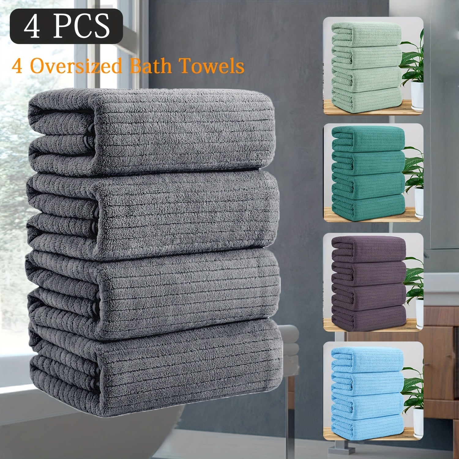 4 Pack XL Bath Towels 4 Pack Oversized Bath Towels Set, 35\
