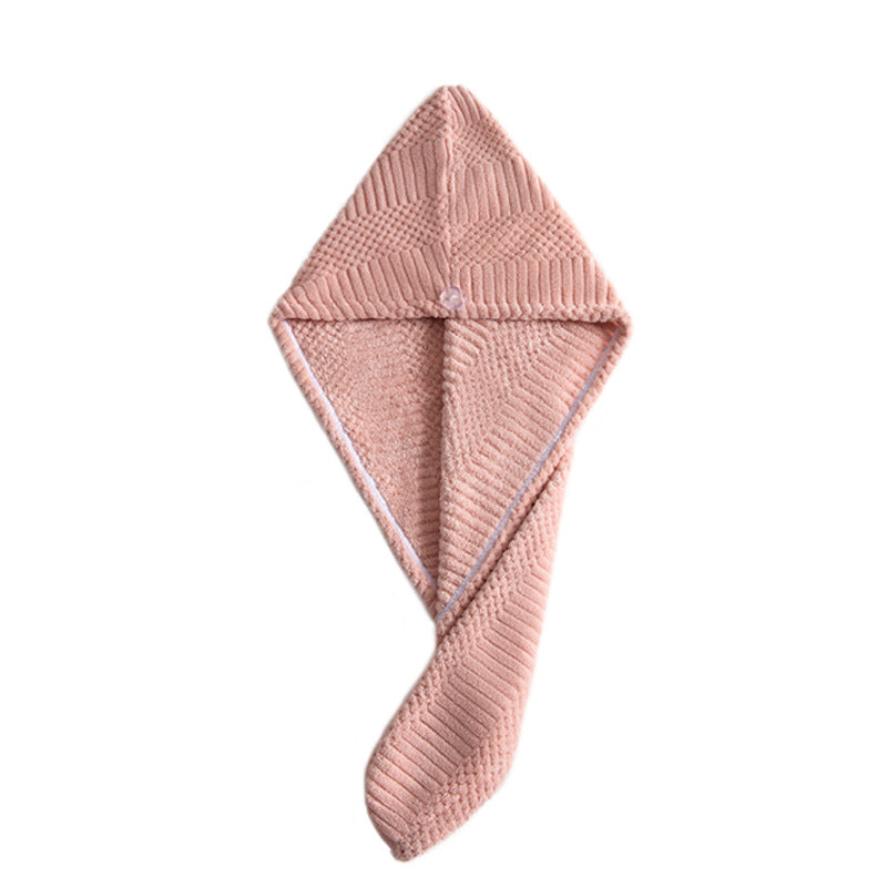 2026 New Auspicious Grid Water-Absorbing Dry Hair Cap | Fabric, Quick Drying, Curl Enhancing