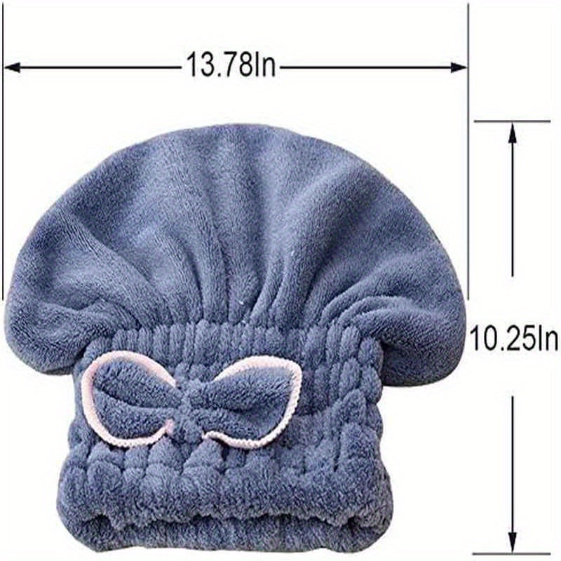 2pcs Microfiber Hair Drying Caps for Women & - Soft, Fast-Drying Hair Towel Wrap with Pink Bow