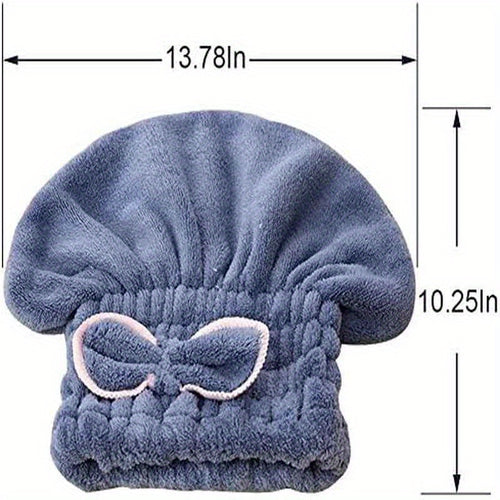 2pcs Microfiber Hair Drying Caps for Women & - Soft, Fast-Drying Hair Towel Wrap with Pink Bow