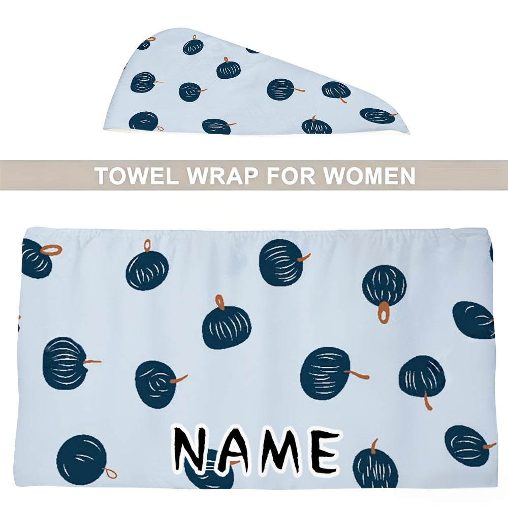 Customizable Printed Bathrobe and Hair Drying Cap | Soft Absorbent Microfiber