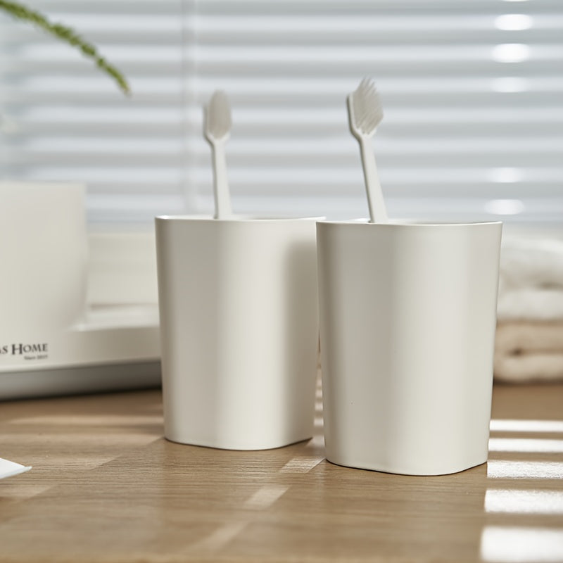 3pcs Bathroom Organizer, Mouthwash Cup Storage Box, Tabletop Type, No Drilling Required, Couple Bathroom Supplies