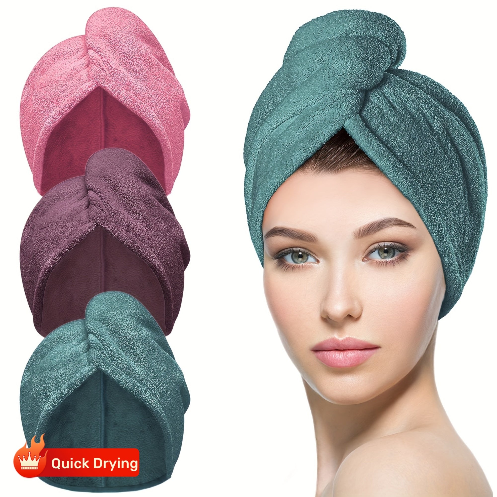 Super Absorbent Quick-Dry Soft Hair Drying Cap for Curly Wet Hair & Sensitive Scalp Care