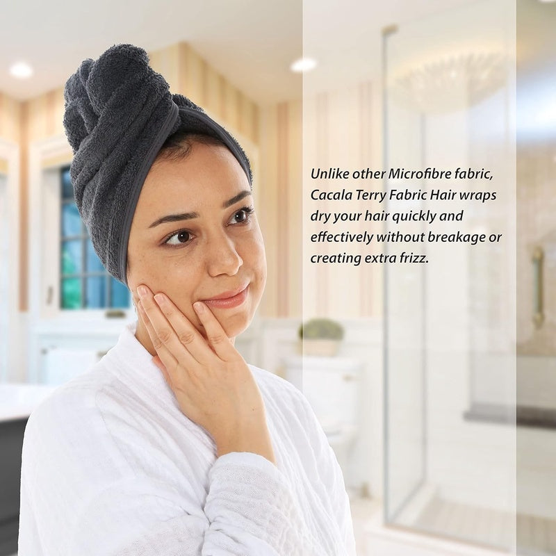 3pcs Terry Cloth Shower Cap for Women | Luxurious Hair Towel Wrap - Non-Frizz