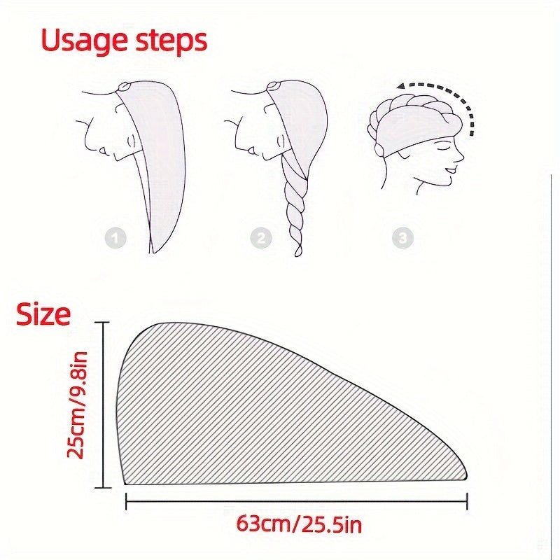 4pcs Soft Absorbent Quick-Dry Hair Caps with Fruit Embroidery - Pastel Blue, Pink, Mint Green & Peach