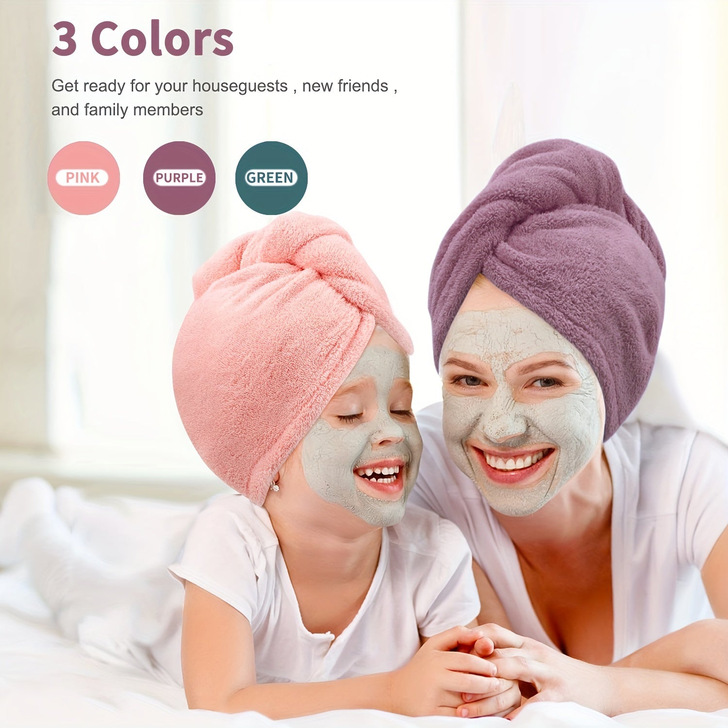 Super Absorbent Quick-Dry Soft Hair Drying Cap for Curly Wet Hair & Sensitive Scalp Care