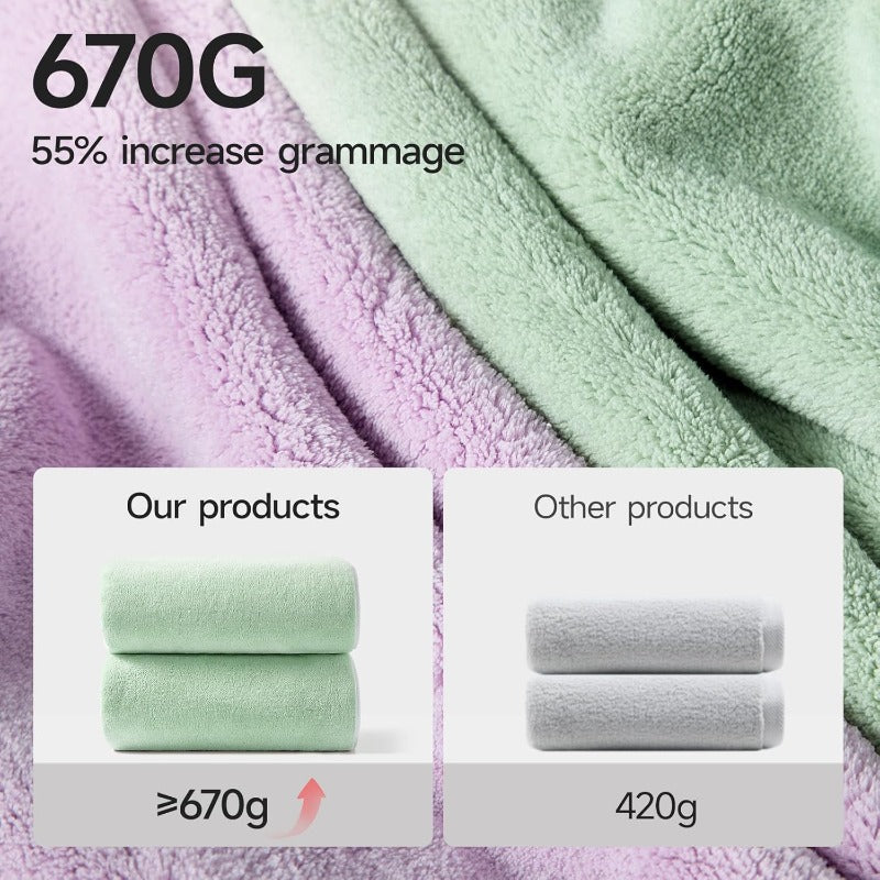 Ultra Soft Bath Towel Set of 6 - Oversized Bath Sheets 70 X35in 670GSM Highly Absorbent Quick Dry Green Towel Sets for Bathroom Spa Hotel Gym
