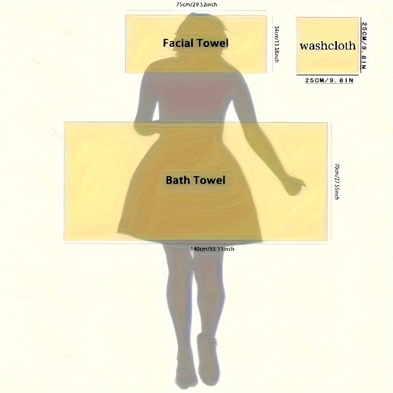 Luxury Jacquard Set - Soft, Absorbent & Quick-Drying Towels with Elegant Floral pattern in Pink - Plush Texture for Spa